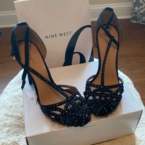 Nine West black Aveline studded heels